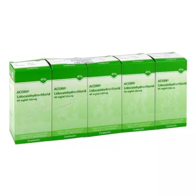 ACOIN-Solução de cloridrato de lidocaína 40 mg/ml, 5X50 ml