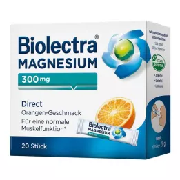 BIOLECTRA Magnésio 300 mg Direct Orange Sticks, 20 unid