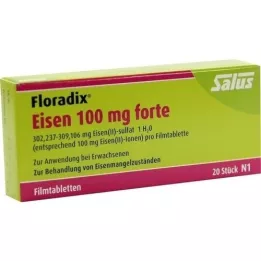 FLORADIX Comprimidos revestidos por película de ferro 100 mg forte, 20 unidades