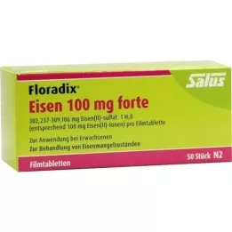 FLORADIX Comprimidos revestidos por película de ferro 100 mg forte, 50 unidades
