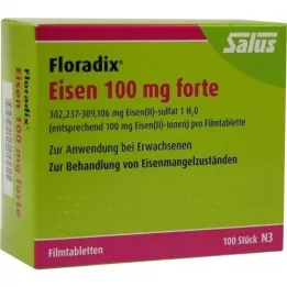 FLORADIX Comprimidos revestidos por película de ferro 100 mg forte, 100 unidades