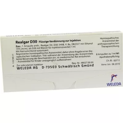 REALGAR D 30 ampolas, 8X1 ml