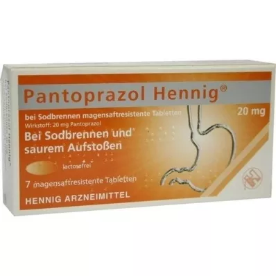 PANTOPRAZOL Hennig para azia 20 mg msr. comprimidos, 7 unid