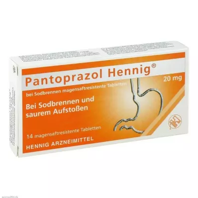 Pantoprazol Hennig b.Heartburn 20 mg comprimidos gastrorresistentes, 14 unidades Pantoprazol Hennig b.Heartburn 20 mg comprimidos gastrorresistentes, 14 unidades