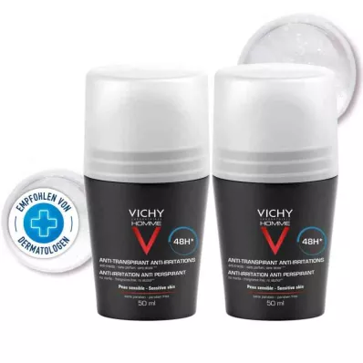 Vichy Homme Desodorizante Roll-on pele sensível 48h Dp (2x50 ml) Vichy Homme Desodorizante Roll-on pele sensível 48h Dp (2x50 ml)