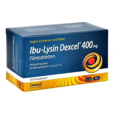 Comprimidos revestidos por película de Ibu-lisina Dexcel 400 mg (50 unidades)