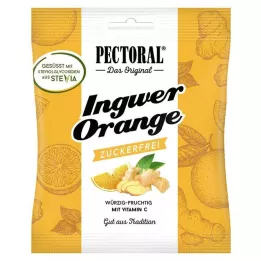 PECTORAL Rebuçados de laranja com gengibre, sem açúcar, 60 g