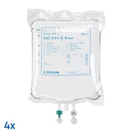 KOCHSALZLÖSUNG Solução de lavagem a 0,9% B.Braun Ecob.Click, 4X3000 ml