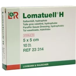 LOMATUELL H Tecido para pomada 5x5 cm estéril, 10 unidades