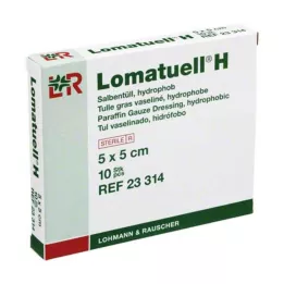 LOMATUELL H Tecido para pomada 5x5 cm estéril, 10 unidades