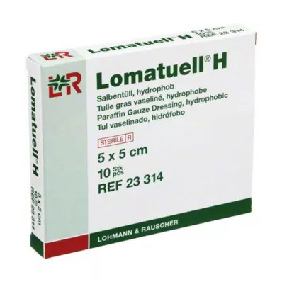 LOMATUELL H Tecido para pomada 5x5 cm estéril, 10 unidades