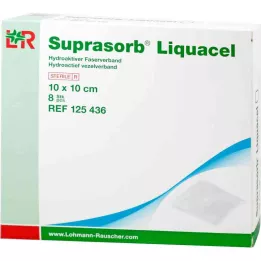 SUPRASORB Penso de fibras hidroactivas Liquacel 10x10 cm, 8 unidades