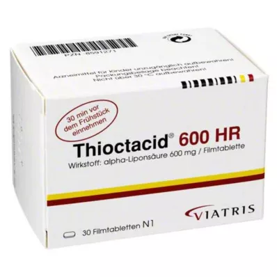 Comprimidos revestidos por película Thioctacid 600 HR , 30 unidades Comprimidos revestidos por película Thioctacid 600 HR , 30 unidades