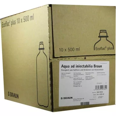 Aqua AD Solução de infusão Injectabilia Ecoflac Plus, 10X500 ml Aqua AD Solução de infusão Injectabilia Ecoflac Plus, 10X500 ml