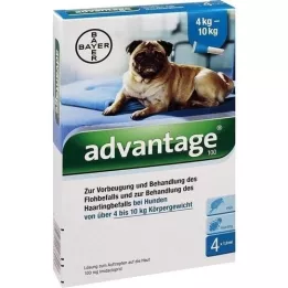 ADVANTAGE 100 solução para cães 4-10 kg, 4 pcs