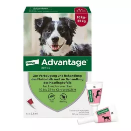 ADVANTAGE 250 solução para cães 10-25 kg, 4 pcs
