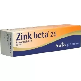 ZINK BETA 25 comprimidos efervescentes, 20 unidades