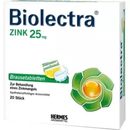 BIOLECTRA Comprimidos efervescentes de zinco, 20 unidades