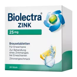 BIOLECTRA Comprimidos efervescentes de zinco, 20 unidades