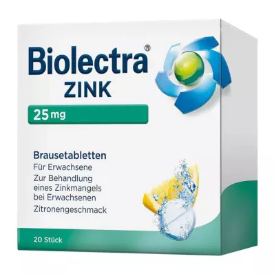 BIOLECTRA Comprimidos efervescentes de zinco, 20 unidades BIOLECTRA Comprimidos efervescentes de zinco, 20 unidades