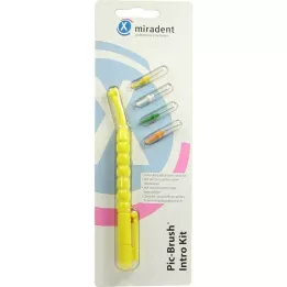 PIC BRUSH Kit de introdução amarelo 1 pega + 4 escovas, 1 P