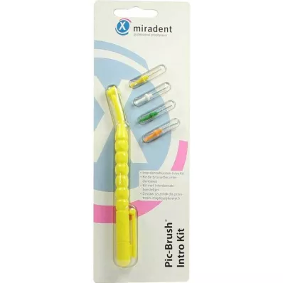 PIC BRUSH Kit de introdução amarelo 1 pega + 4 escovas, 1 P PIC BRUSH Kit de introdução amarelo 1 pega + 4 escovas, 1 P