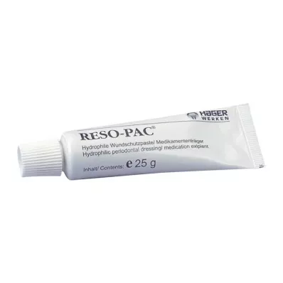 Proteção de feridas com gengiva Miradent Reso-Pac, 25 g