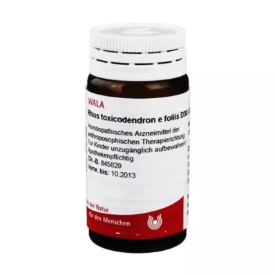 RHUS TOXICODENDRON E foliis D 30 glóbulos, 20 g