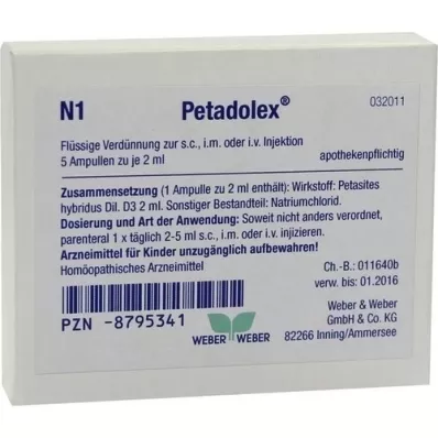PETADOLEX Ampolas, 5X2 ml
