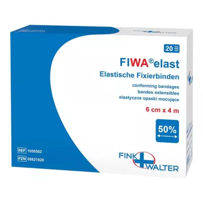 Ligadura de fixação elástica 6 cm x 4 m solta, 1X20 un Ligadura de fixação elástica 6 cm x 4 m solta, 1X20 un