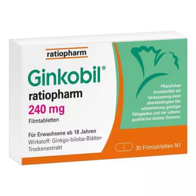 GINKOBIL-ratiopharm 240 mg comprimidos revestidos por película, 30 unid GINKOBIL-ratiopharm 240 mg comprimidos revestidos por película, 30 unid
