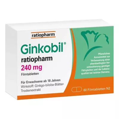 GINKOBIL-ratiopharm 240 mg comprimidos revestidos por película, 60 unid GINKOBIL-ratiopharm 240 mg comprimidos revestidos por película, 60 unid