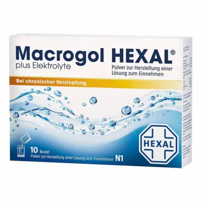 Macrogol HEXAL mais eletrólitos em pó, 10 unidades Macrogol HEXAL mais eletrólitos em pó, 10 unidades