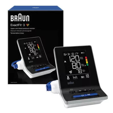 Monitor de pressão arterial Braun Exact Fit 3 braço, 1 un Monitor de pressão arterial Braun Exact Fit 3 braço, 1 un