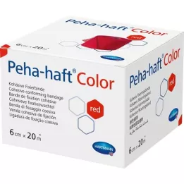 PEHA-HAFT Fita de fixação colorida sem látex 6 cmx20 m vermelho, 1 unid