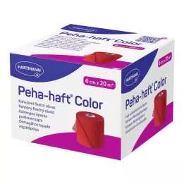 PEHA-HAFT Fita de fixação colorida sem látex 6 cmx20 m vermelho, 1 unid