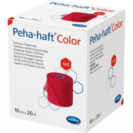 PEHA-HAFT Fita de fixação colorida sem látex 10 cmx20 m vermelho, 1 unid