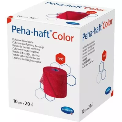 PEHA-HAFT Fita de fixação colorida sem látex 10 cmx20 m vermelho, 1 unid
