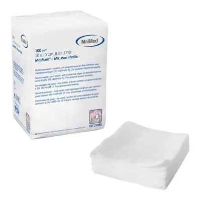 Compressas de gaze 10x10cm 8 dobras, 100 peças Compressas de gaze 10x10cm 8 dobras, 100 peças