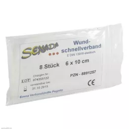 SENADA Pensos para feridas 6x10 cm, 8 unidades