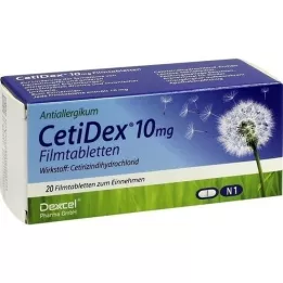 CETIDEX Comprimidos revestidos por película de 10 mg, 20 unidades