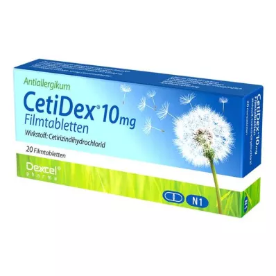 CetiDex 10 mg comprimidos revestidos por película, 20 unidades