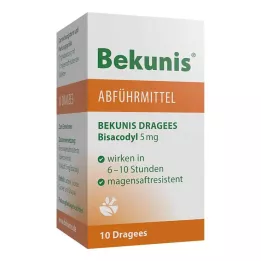 BEKUNIS Dragees Bisacodyl 5 mg comprimidos com revestimento entérico, 10 unid