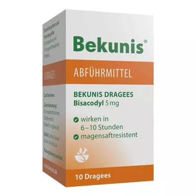 Bekunis Drageias Bisacodil 5 mg, 10 unid Bekunis Drageias Bisacodil 5 mg, 10 unid