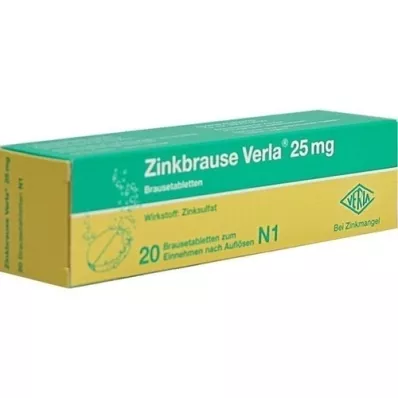 ZINKBRAUSE Verla 25 mg comprimidos efervescentes, 20 unidades