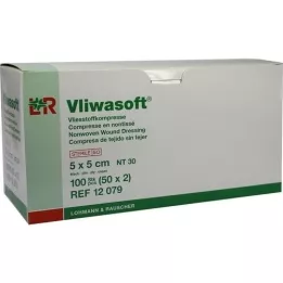 VLIWASOFT Compressas não tecidas 5x5 cm estéreis 6l, 50X2 pcs