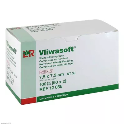 Compressas de lã Vliwasoft 7,5x7,5cm 6 camadas estéreis, 50x2 peças
