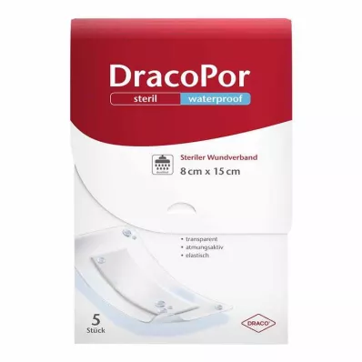 Curativo impermeável DracoPor 8x15 cm estéril, 5 unid Curativo impermeável DracoPor 8x15 cm estéril, 5 unid