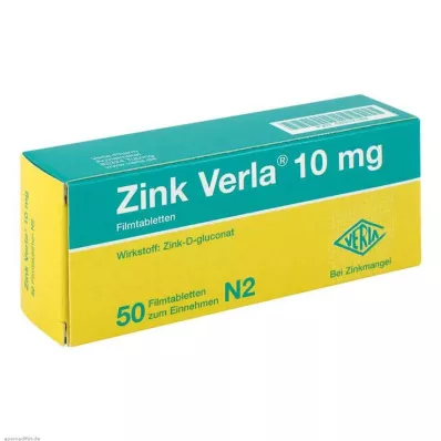 ZINK VERLA Comprimidos revestidos por película de 10 mg, 50 unidades ZINK VERLA Comprimidos revestidos por película de 10 mg, 50 unidades