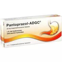 PANTOPRAZOL ADGC 20 mg comprimidos com revestimento entérico, 7 unidades